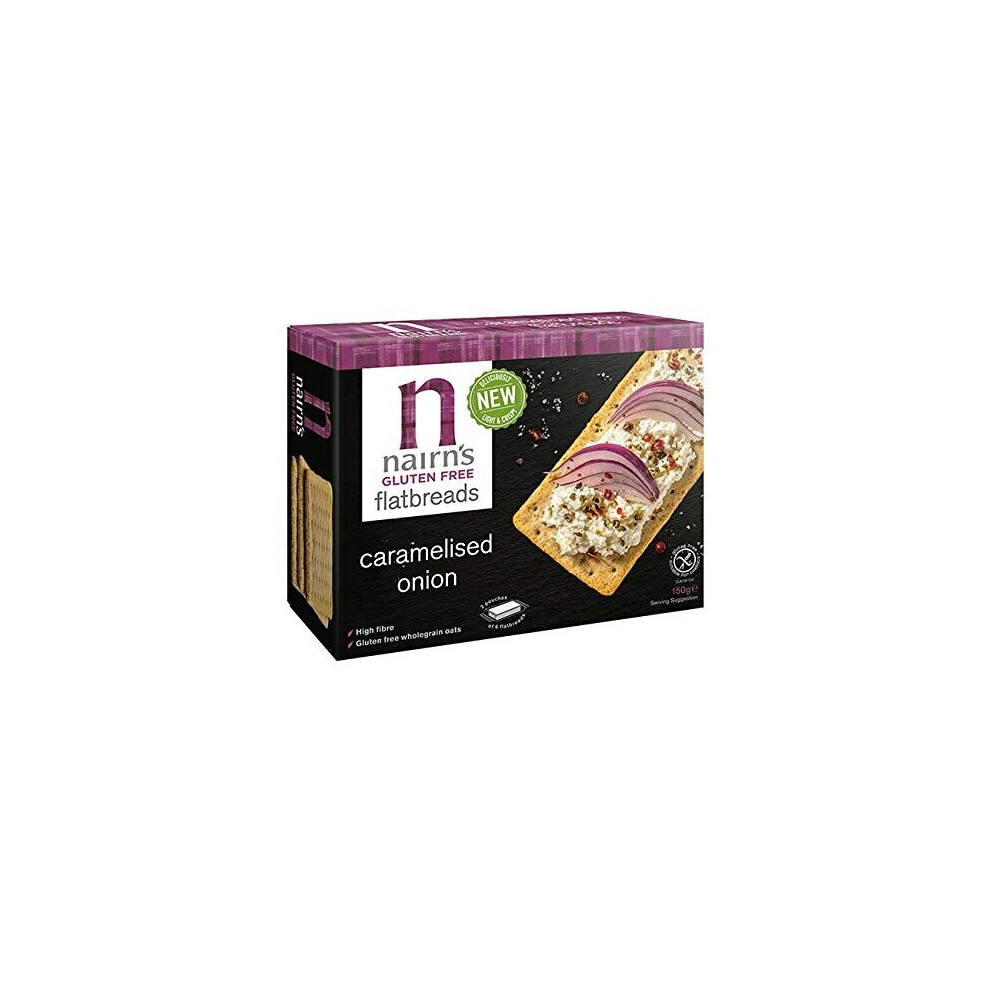 Nairns Gluten Free Caramelised Onion Flatbreads 150G (Pack Of 6)