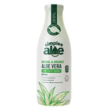 Simplee Aloe Original Aloe Vera Juice 1 Litre - 100% Natural & Organic, Cold-Pressed, No Artificial Preservatives, 1200mg/L Polysaccharides