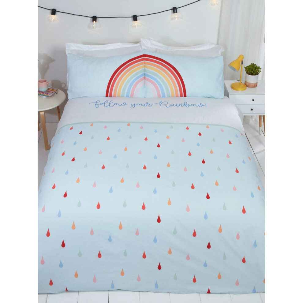 (Single) Follow Your Rainbow Duvet Cover and Pillowcase Set