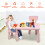 Gymax Children Play Table with 2-Piece Chairs for Eating Drawing Writing 5