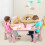 Gymax Children Play Table with 2-Piece Chairs for Eating Drawing Writing 1