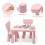 Gymax Children Play Table with 2-Piece Chairs for Eating Drawing Writing 3