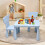 Gymax Children Play Table with 2-Piece Chairs for Eating Drawing Writing 2