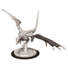 Dungeons & Dragons Nolzur's Marvelous Unpainted Miniatures: Young White Dragon - Pre-Primed with Acrylicos Vallejo Primer, 1 Base - Board Game