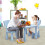 Gymax Children Play Table with 2-Piece Chairs for Eating Drawing Writing 4