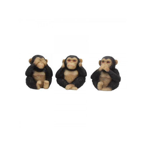 Three Wise Chimps Monkey Statues