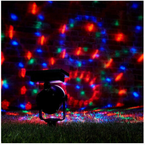 Solar LED Carnival Moving Colour Changing Spotlight Garden Light 2