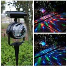 Solar LED Carnival Moving Colour Changing Spotlight Garden Light