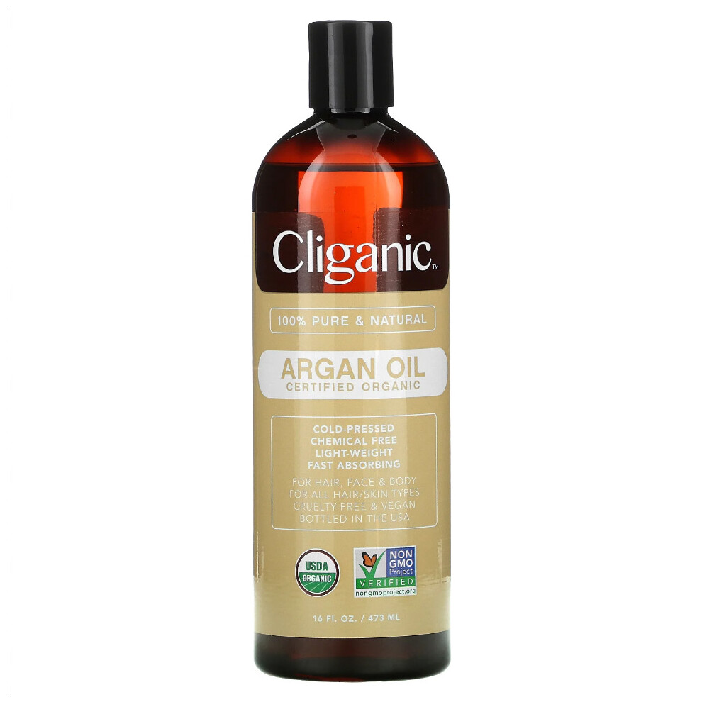 Cliganic Organic Argan Oil 473ml - 100% Pure, Cold-Pressed, USDA Organic, Cruelty-Free for Hair, Skin & Nails-image-OPC-P7VBCDT-NEW