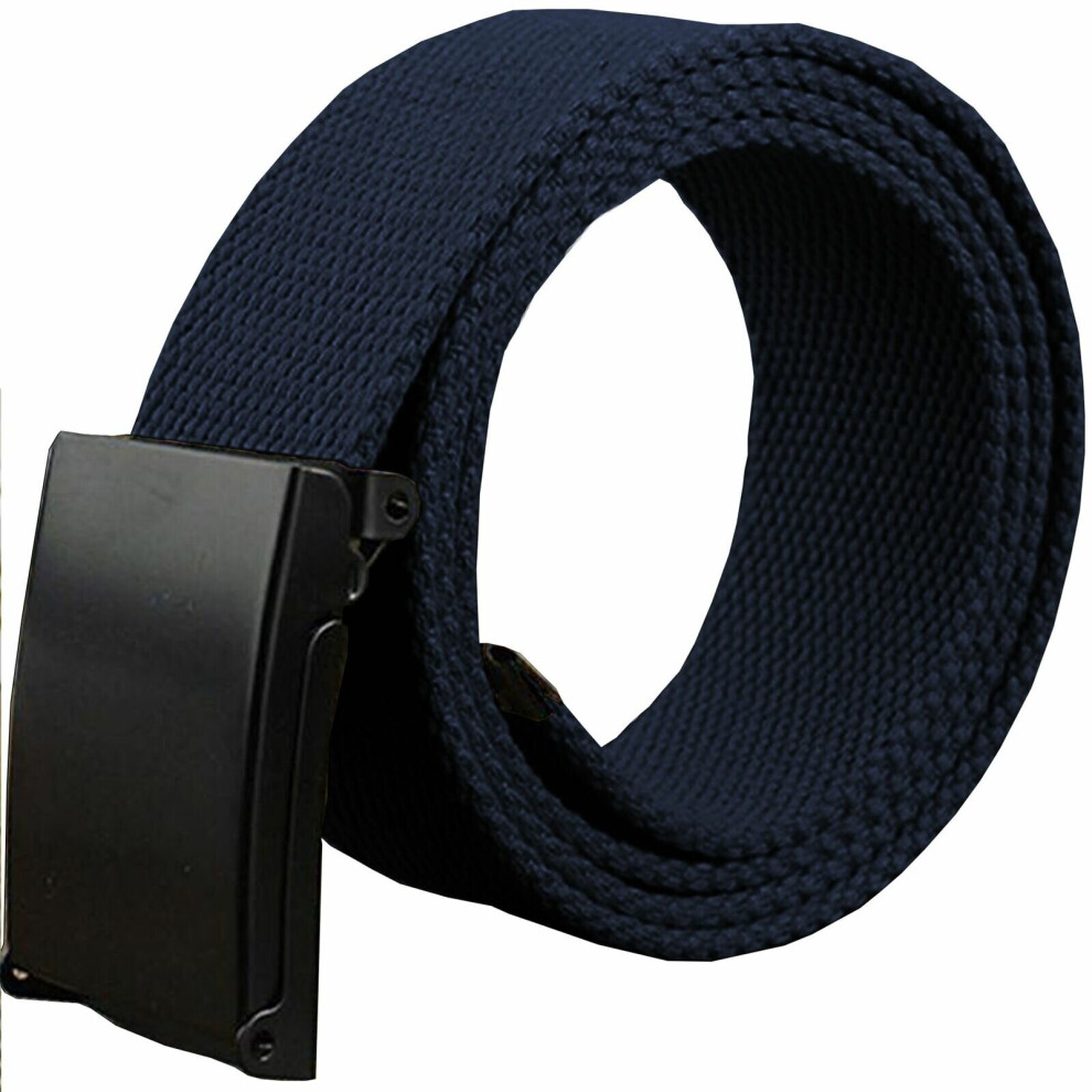 (Blue, Big & Tall) Kruze Mens Canvas Belt For Jeans Designer Adjustable Regular Big King Size Belts