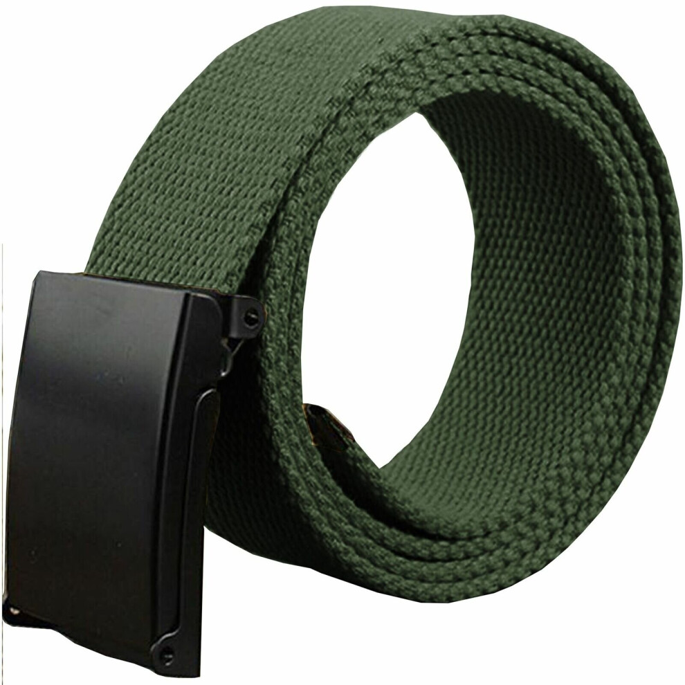 (Green, Big & Tall) Kruze Mens Canvas Belt For Jeans Designer Adjustable Regular Big King Size Belts