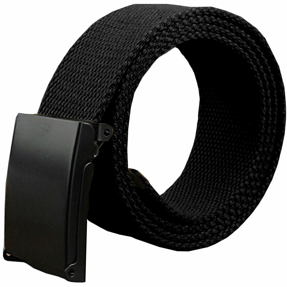 (Black, Regular) Kruze Mens Canvas Belt For Jeans Designer Adjustable Regular Big King Size Belts