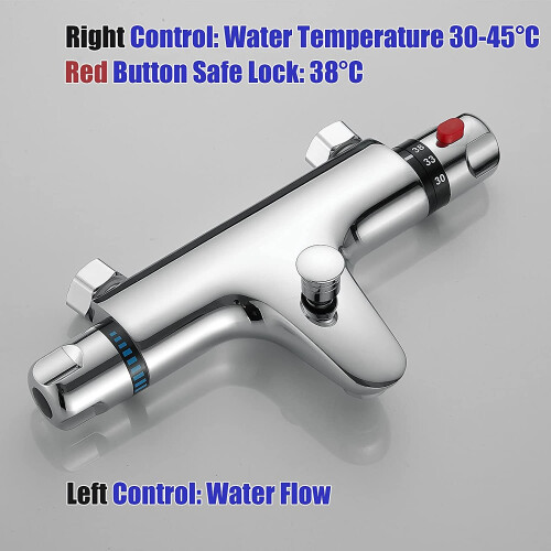 Thermostatic Bath Shower Mixer Valve Deck Mounted with Legs 2