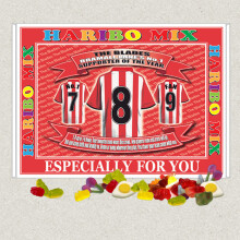 (Haribo Mix) Sheffield United Football Shirt Gift Boxed Sweets Available in Vanilla Fudge, Fruit Jellies, Liquorice, Chocolate Footballs And Haribo Mix