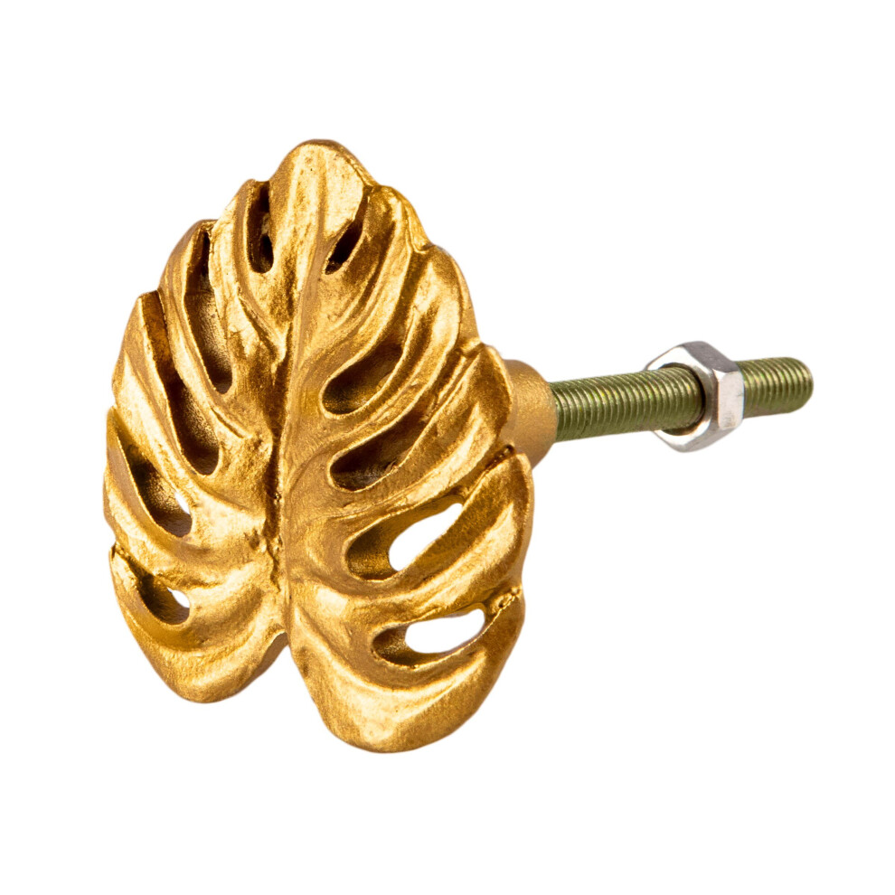 Sass & Belle Gold Cheese Plant Leaf Drawer Knob