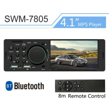 4.1" Single DIN Car Player FM Stereo Radio Bluetooth USB MP5 MP3 Touch Screen UK