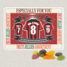 (Fruit Jellies) Bournemouth Football Shirt Gift Boxed Sweets Available in Vanilla Fudge, Fruit Jellies, Liquorice, Chocolate Footballs And Haribo Mix