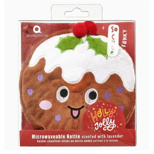 Aroma Home Mini Flat Hottie Christmas Pudding Microwave Hand Warmer 2