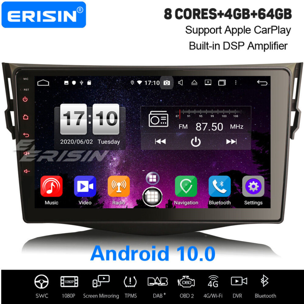 9" 8-Core Android 10.0 Car Stereo Carplay Dsp Wifi Bluetooth Dvr Dab+ Sat Nav Toyota Rav4 737655208474