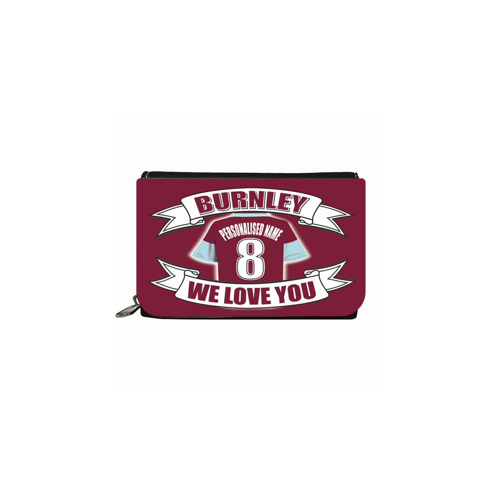 Personalised Burnley Football Shirt Canvas Zipped Gift Purse