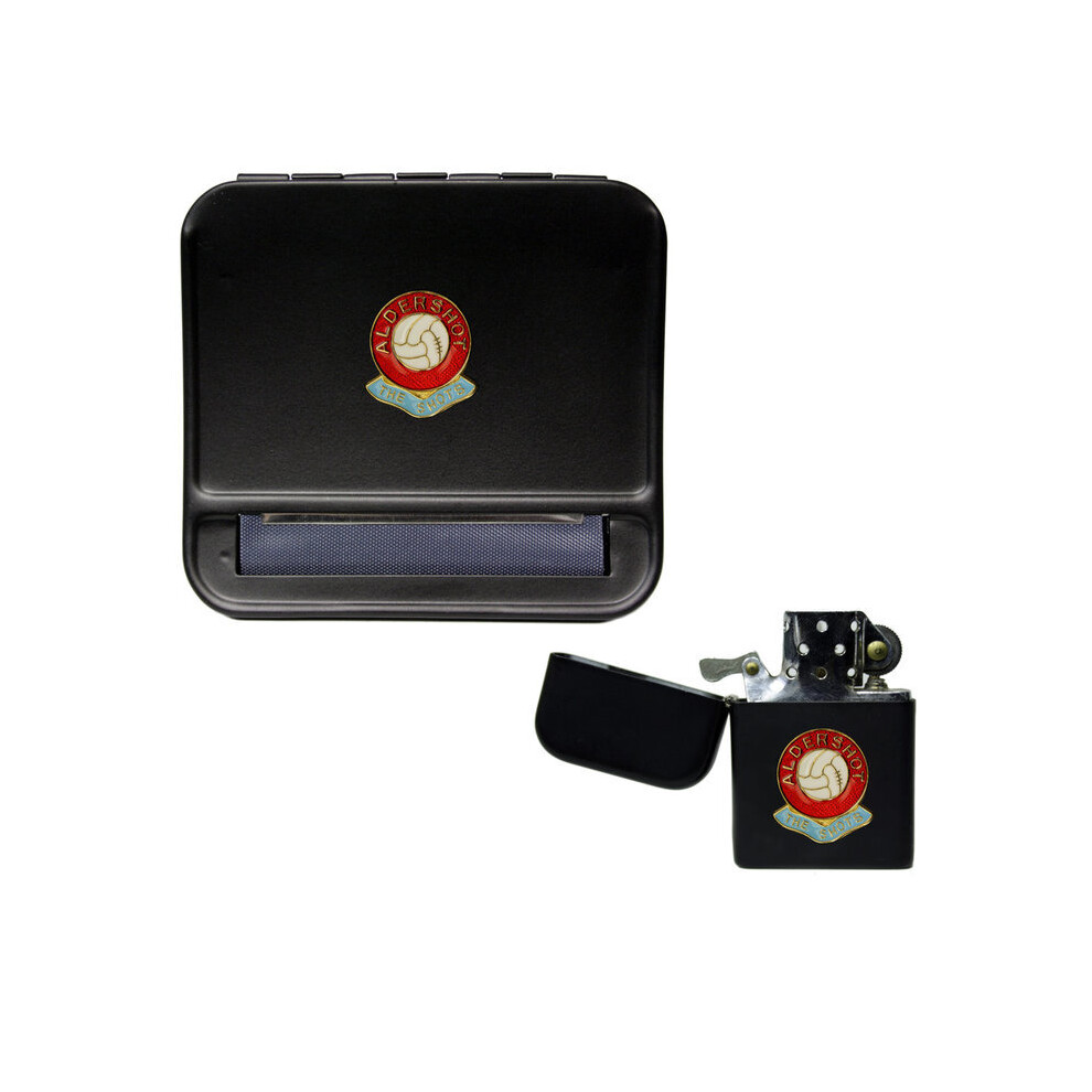Knight Black Aldershot Town Football Club Cigarette Rolling Machine And Storproof Petrol Lighter