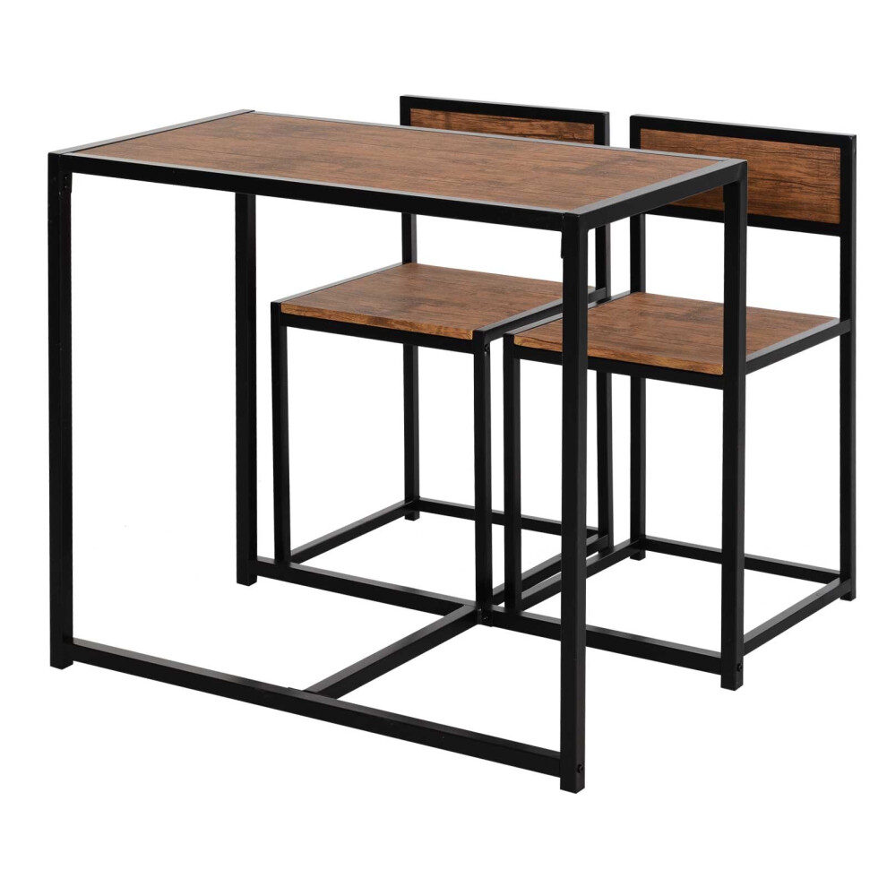 HOMCOM 3 Pcs Table Stool Set Dining Room Bar Modern Style Furniture