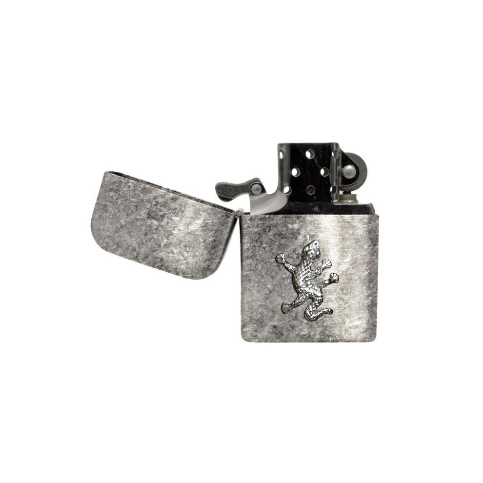 Knight Gecko Antique Effect Stormproof Petrol Lighter