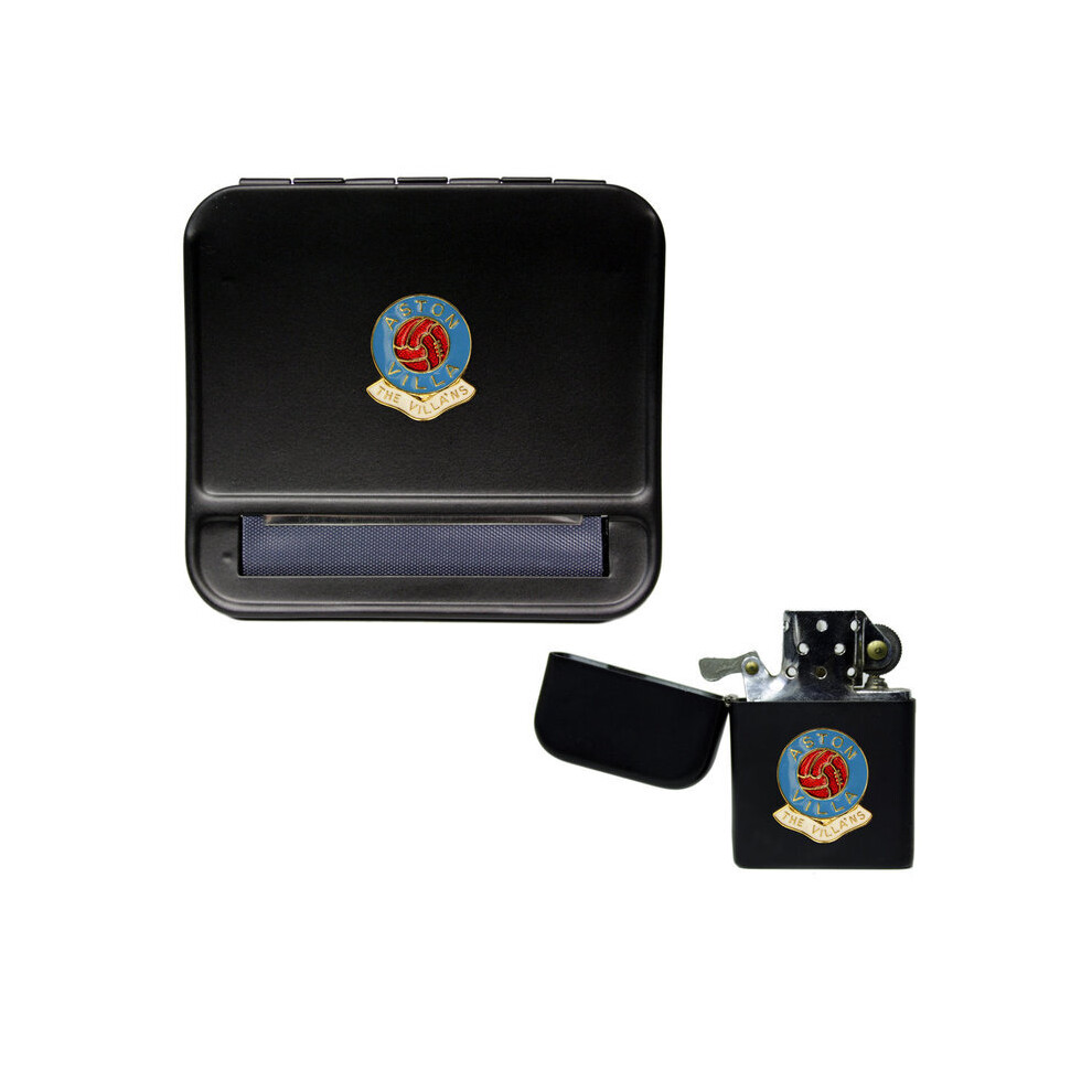 Knight Aston Villa Football Club Cigarette Rolling Machine And Storproof Petrol Lighter