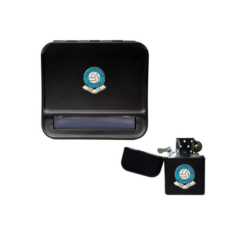 Knight Colchester United Football Club Cigarette Rolling Machine And Storproof Petrol Lighter