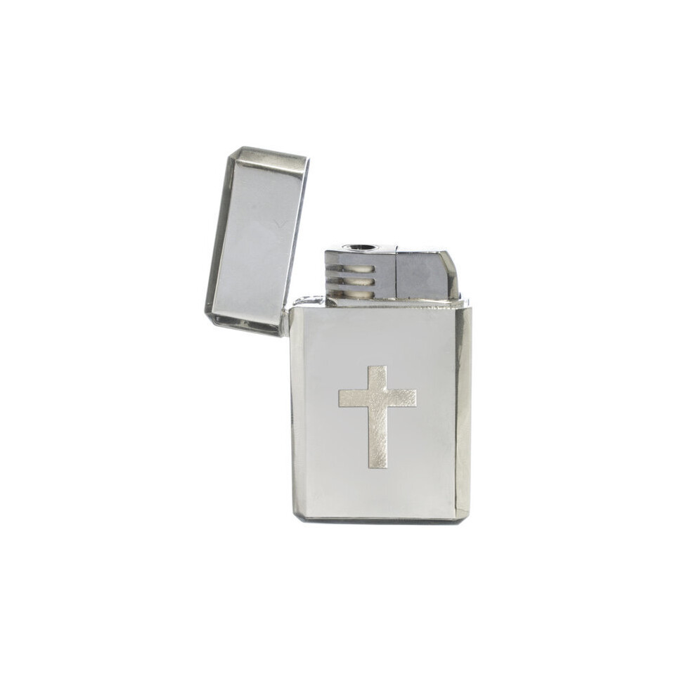 Knight Silver Latin Cross Stormproof Gas Lighter
