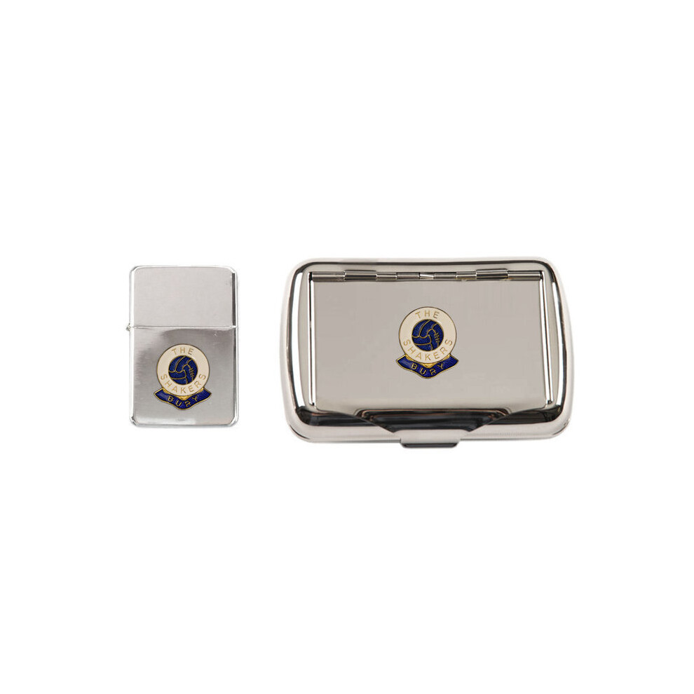 Knight Bury Football Club Polished Chrome Tobacco Tin And Stormproof Petrol Lighter