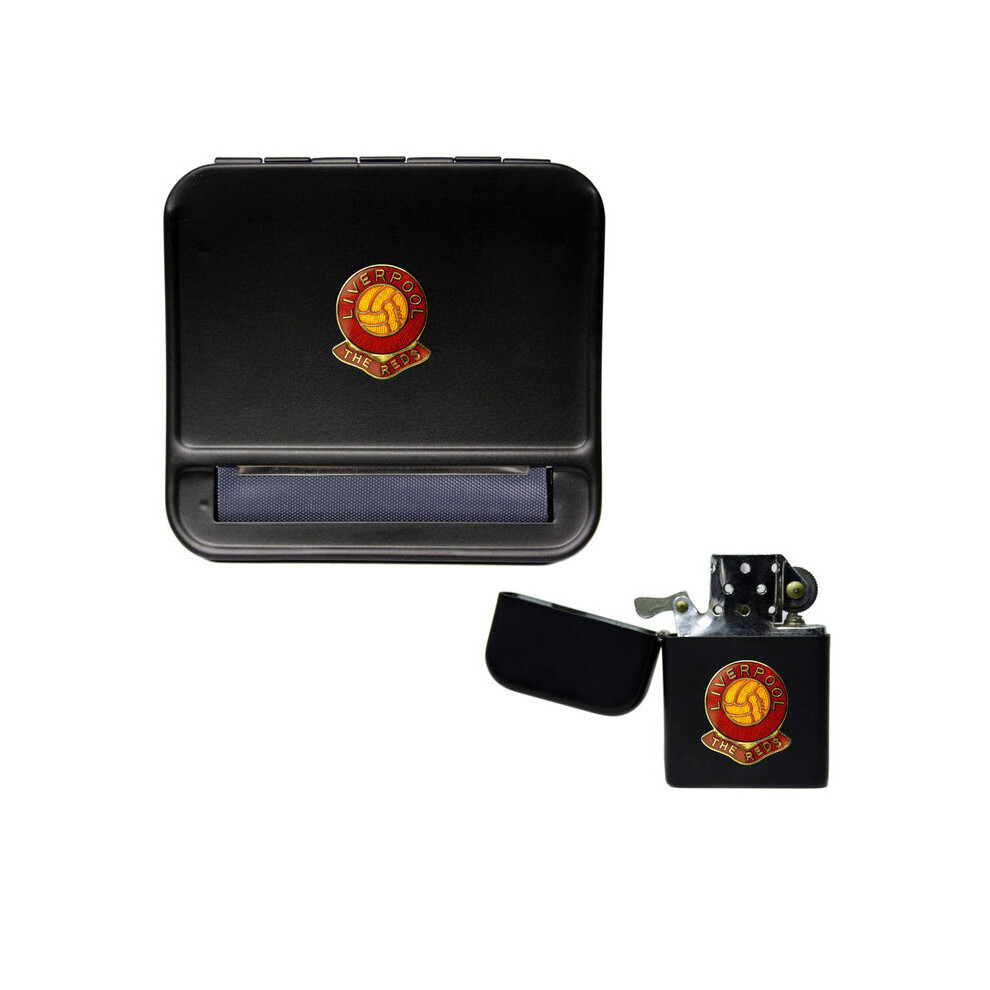 Knight Black Liverpool Football Club Cigarette Rolling Machine And Storproof Petrol Lighter