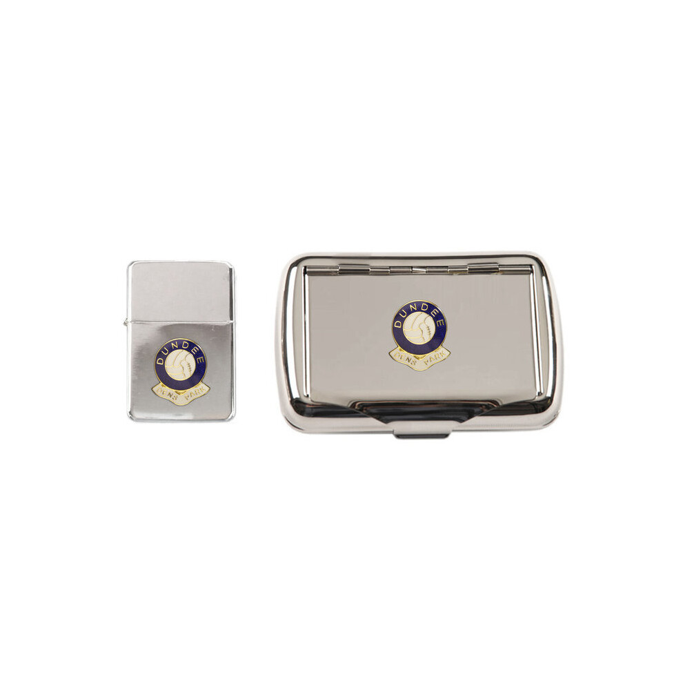 Knight Dundee Football Club Polished Chrome Tobacco Tin And Stormproof Petrol Lighter