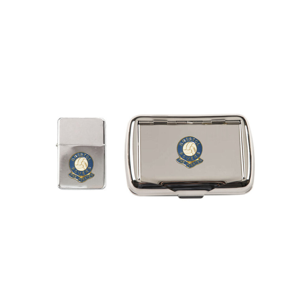Knight Bristol Rovers Football Club Polished Chrome Tobacco Tin And Stormproof Petrol Lighter