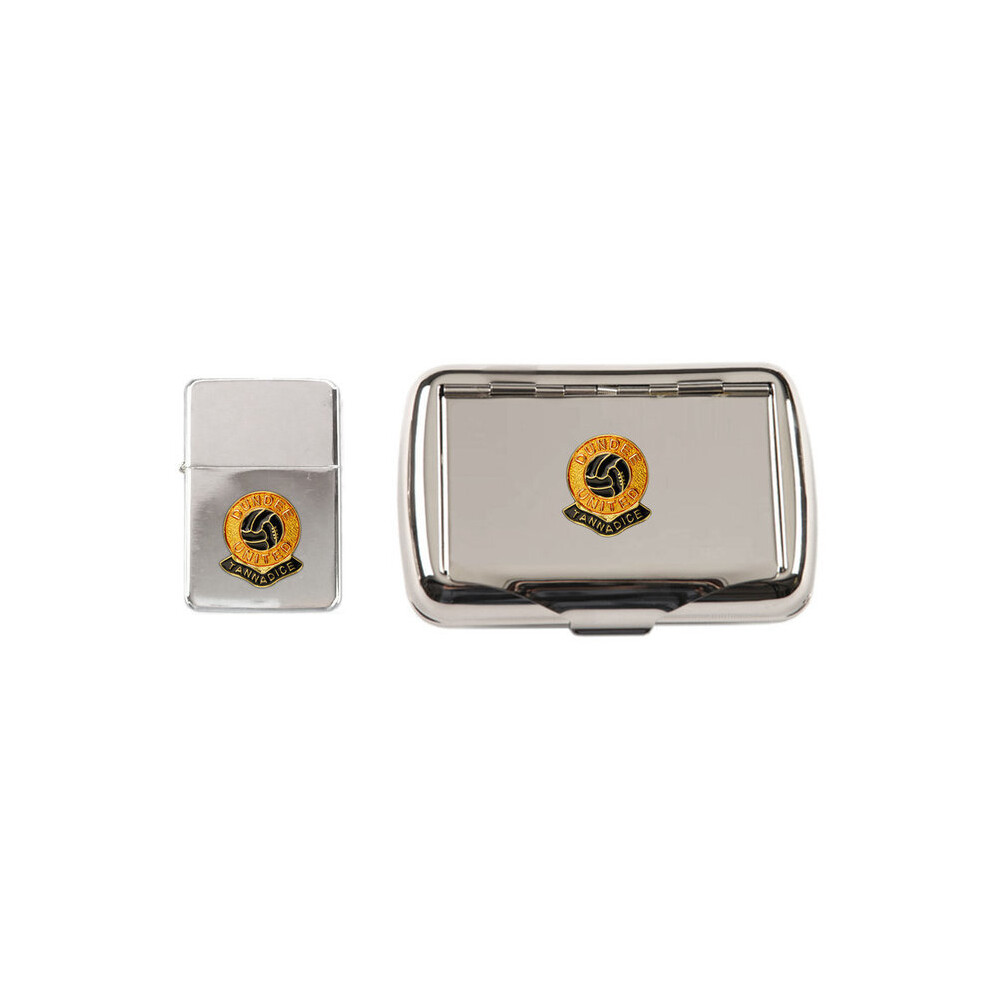 Knight Dundee United Football Club Polished Chrome Tobacco Tin And Stormproof Petrol Lighter