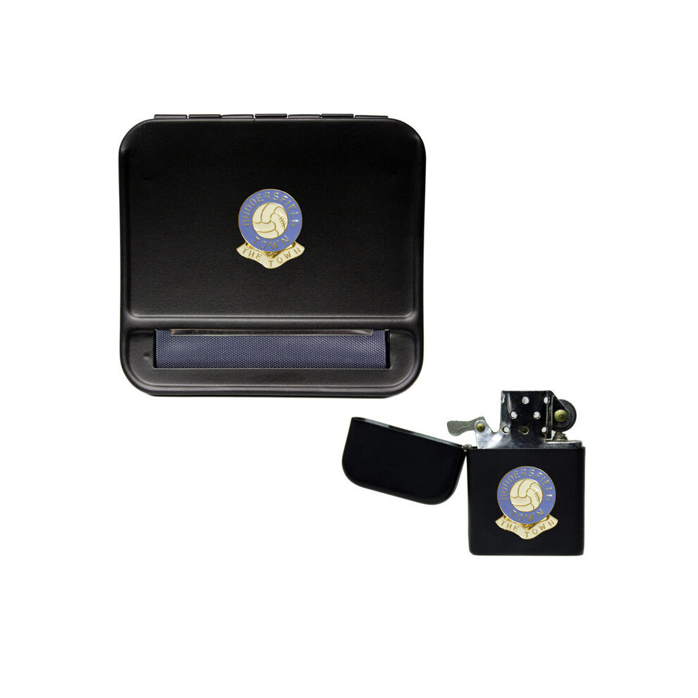 Knight Black Huddersfield Town Football Club Cigarette Rolling Machine And Storproof Petrol Lighter