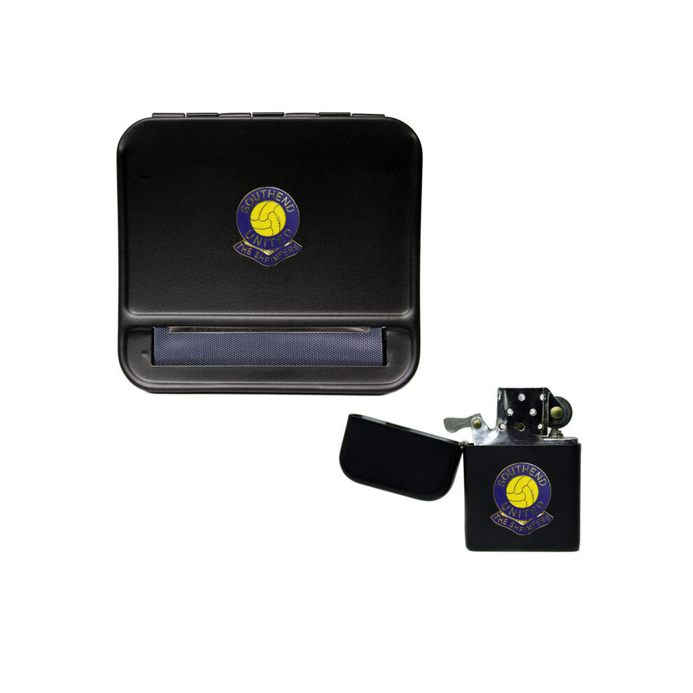 Knight Black Southend United Football Club Cigarette Rolling Machine And Storproof Petrol Lighter