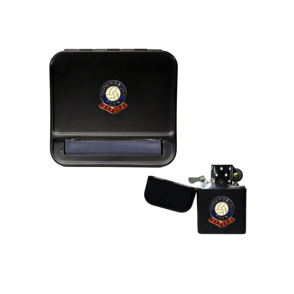 Knight Black Shrewsbury Town Football Club Cigarette Rolling Machine And Storproof Petrol Lighter