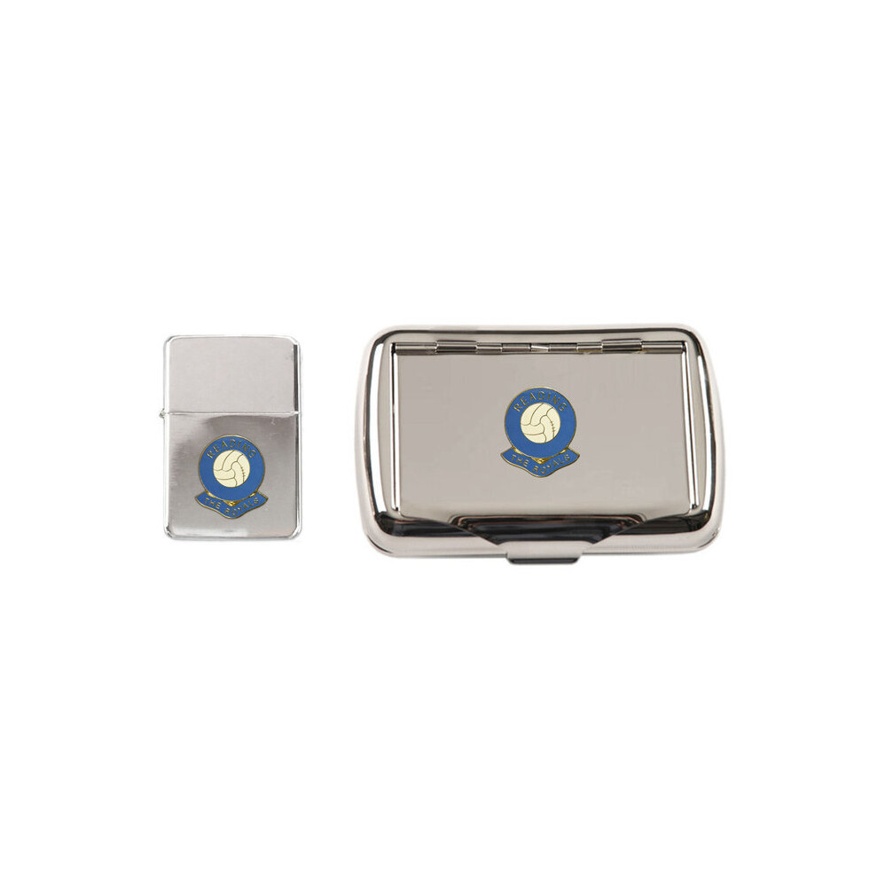 Knight Reading Football Club Polished Chrome Tobacco Tin And Stormproof Petrol Lighter