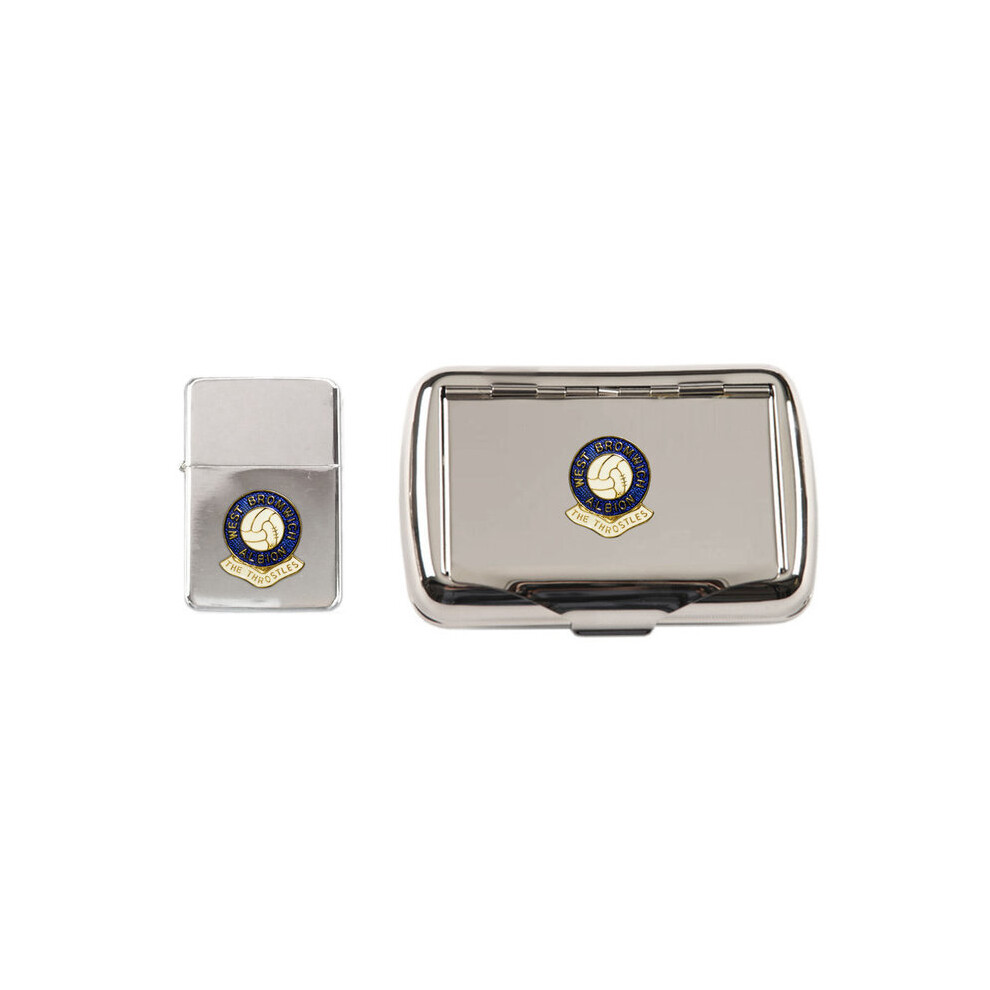 Knight West Bromwich Albion Football Club Polished Chrome Tobacco Tin And Stormproof Petrol Lighter
