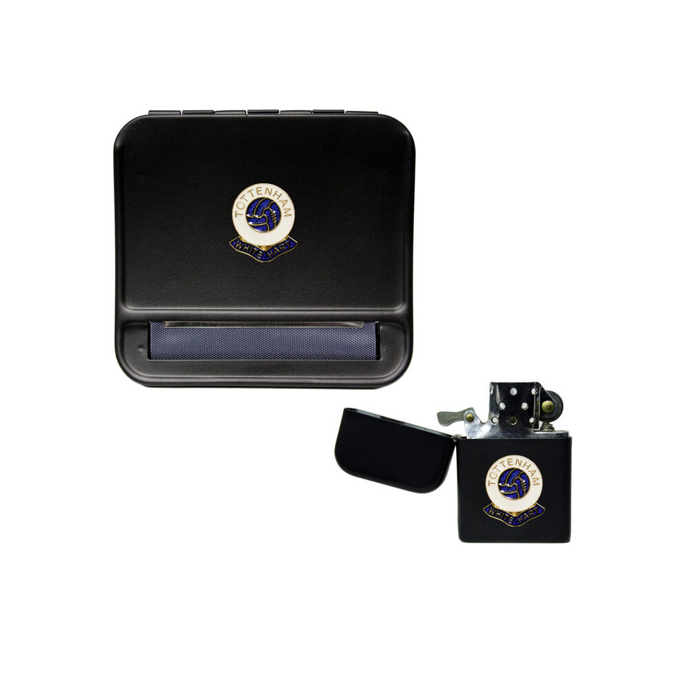 Knight Black Tottenham Hotspur Football Club Cigarette Rolling Machine And Storproof Petrol Lighter