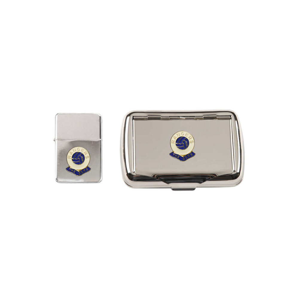 Knight Glasgow Rangers Football Club Polished Chrome Tobacco Tin And Stormproof Petrol Lighter