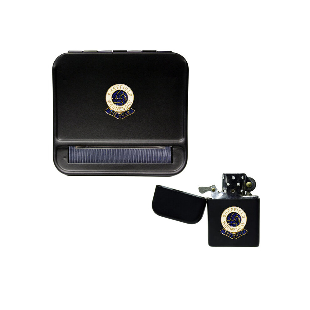 Knight Black Sheffield Wednesday Football Club Cigarette Rolling Machine And Storproof Petrol Lighter
