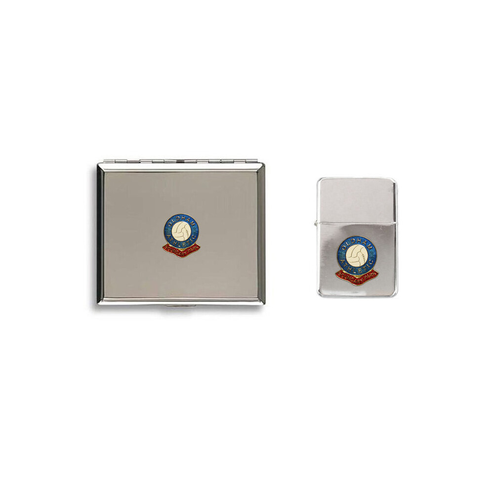 Knight Oldham Athletic Football Club Lighter Cigarette Case Gift Set