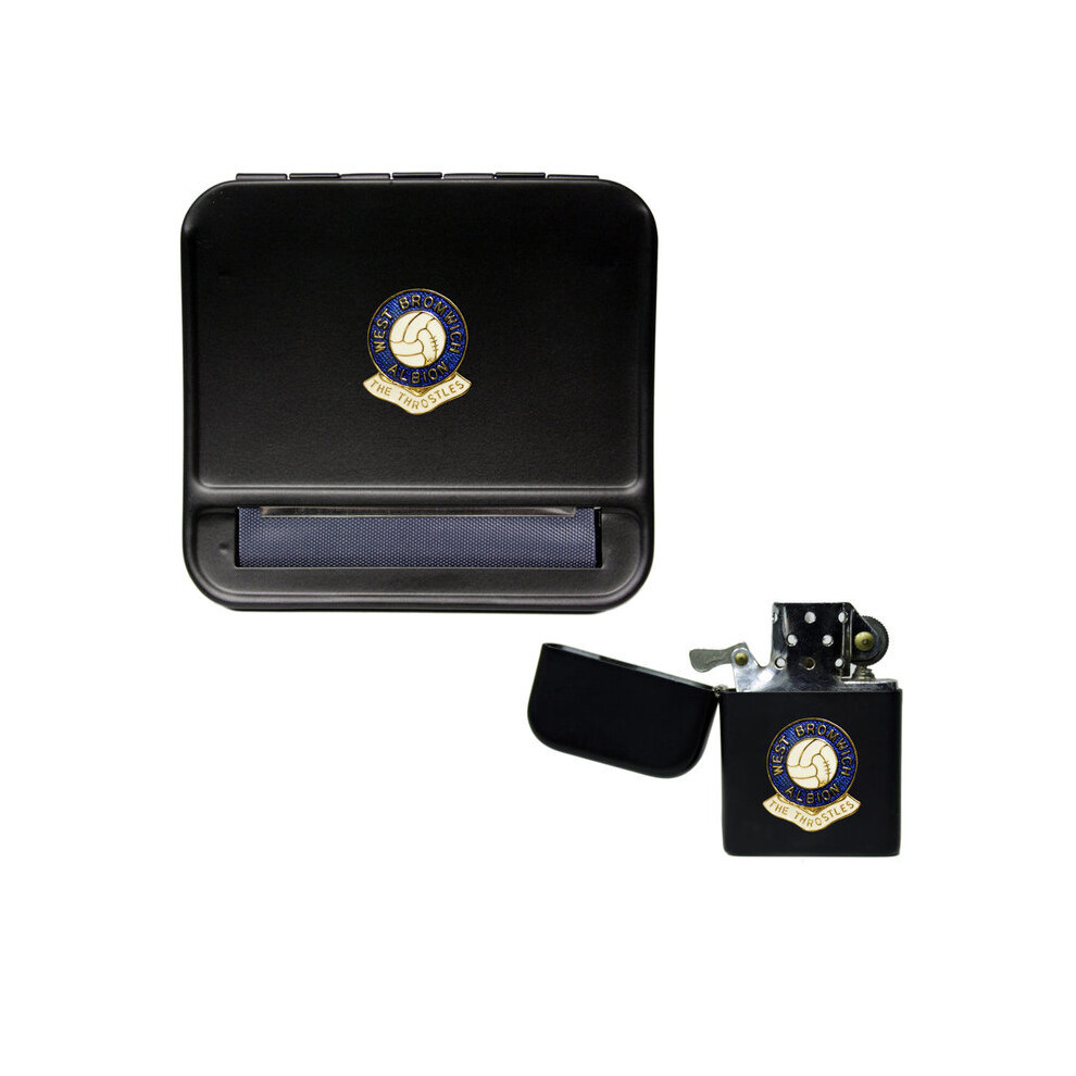 Knight Black West Bromwich Albion Football Club Cigarette Rolling Machine And Storproof Petrol Lighter