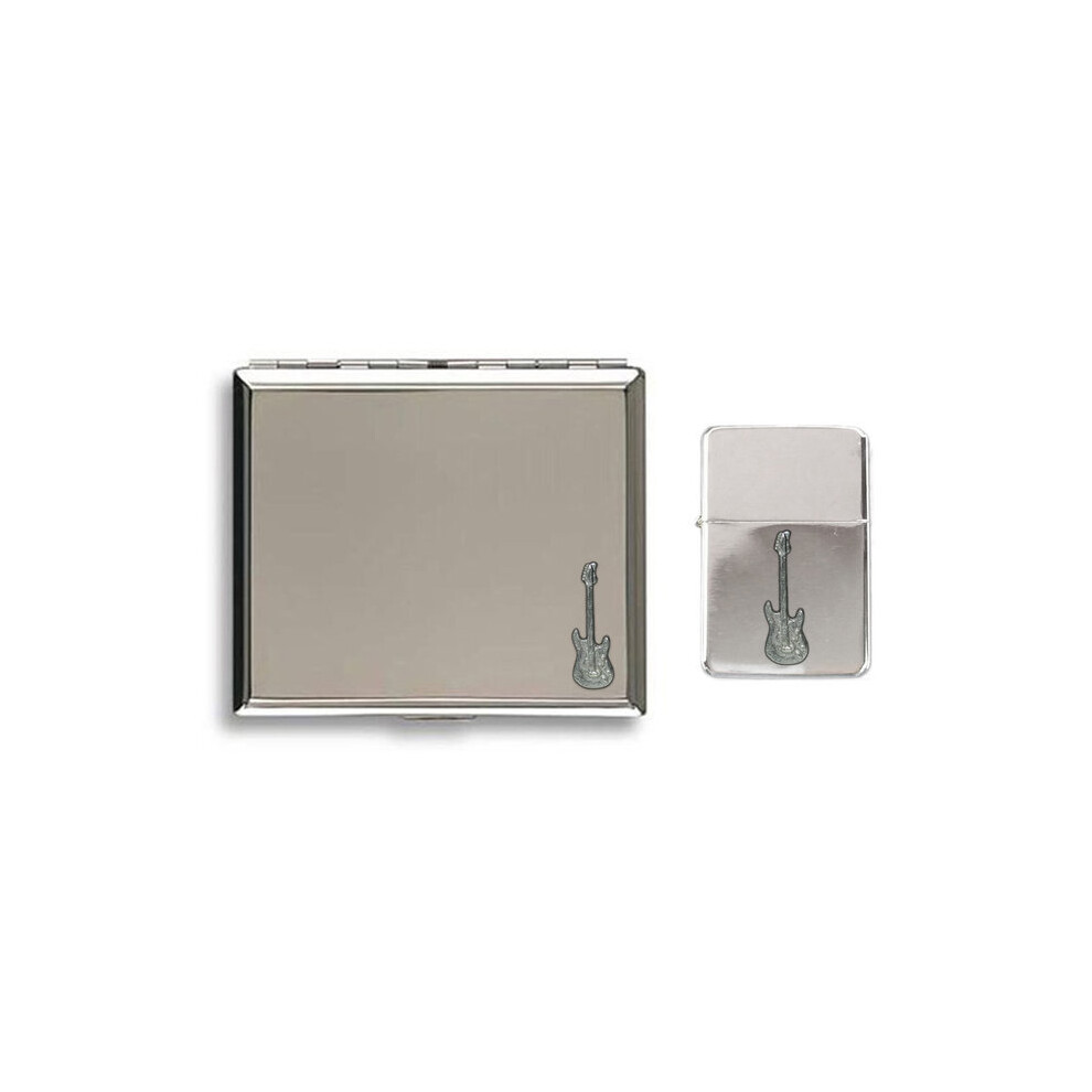 Knight Guitar Stormproof Petrol Lighter And Cigarette Case