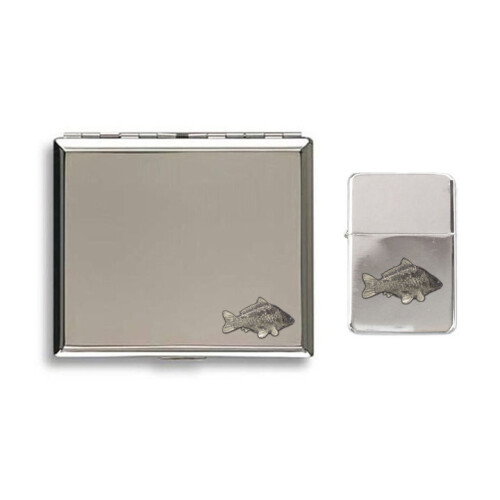 Carp stormproof petrol lighter and cigarette case