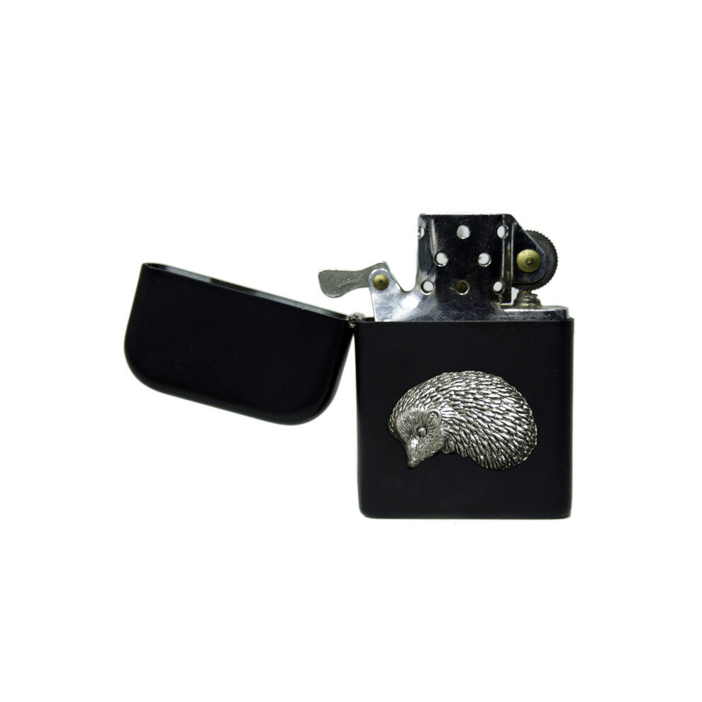 Knight Black Hedgehog Matte Stormproof Petrol Lighter