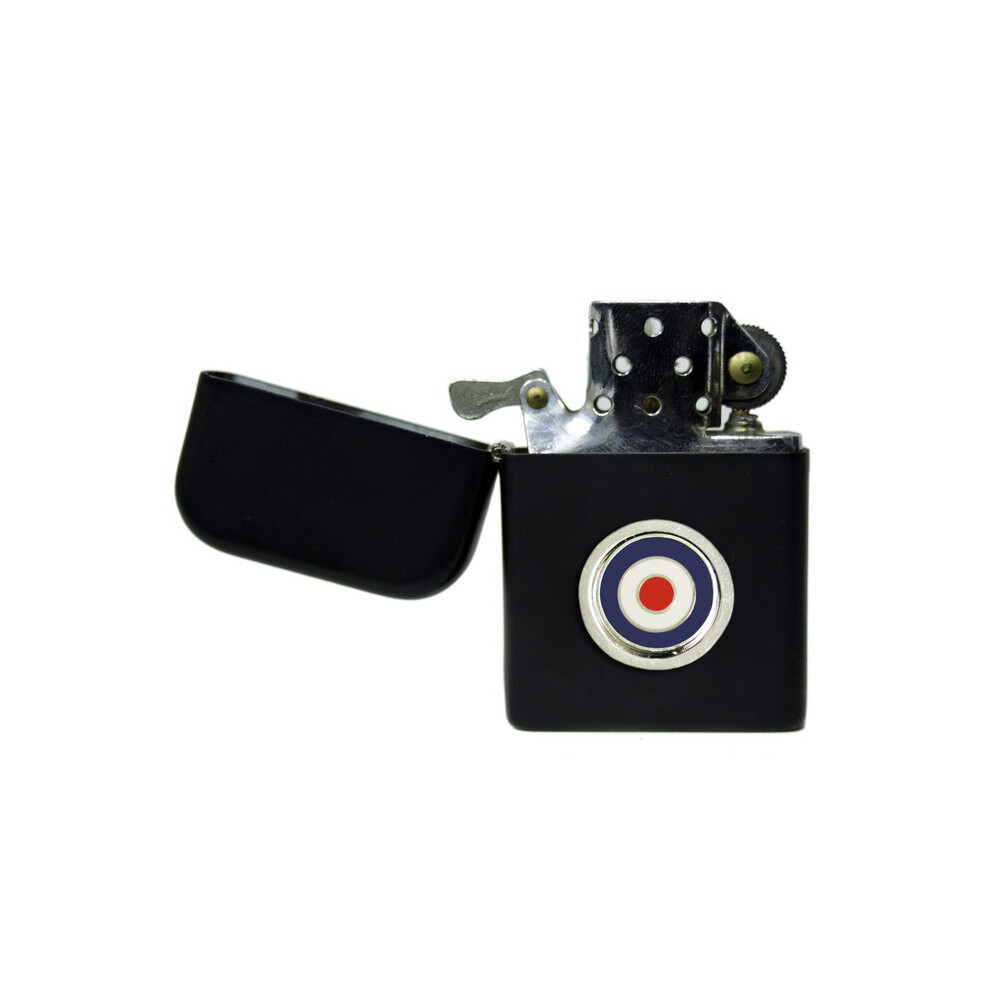 Knight Raf Roundel Matte Black Stormproof Petrol Lighter