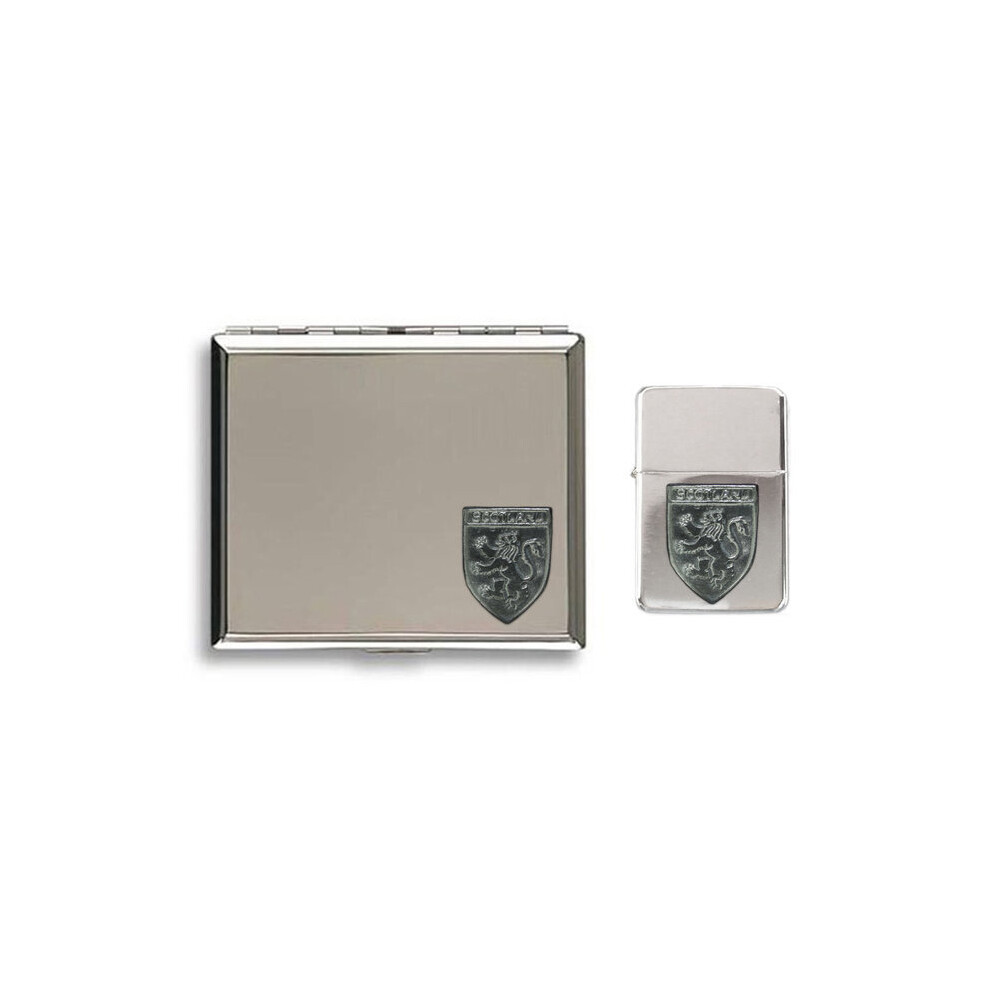 Scotland stormproof petrol lighter and cigarette case